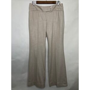 White House Black Market Legacy Flare Leg Pants Beige Tan Size 8R Professional